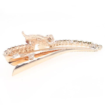 Gold Finish Rhinestone Side Butterfly Alligator Clip Hair Claw Blue